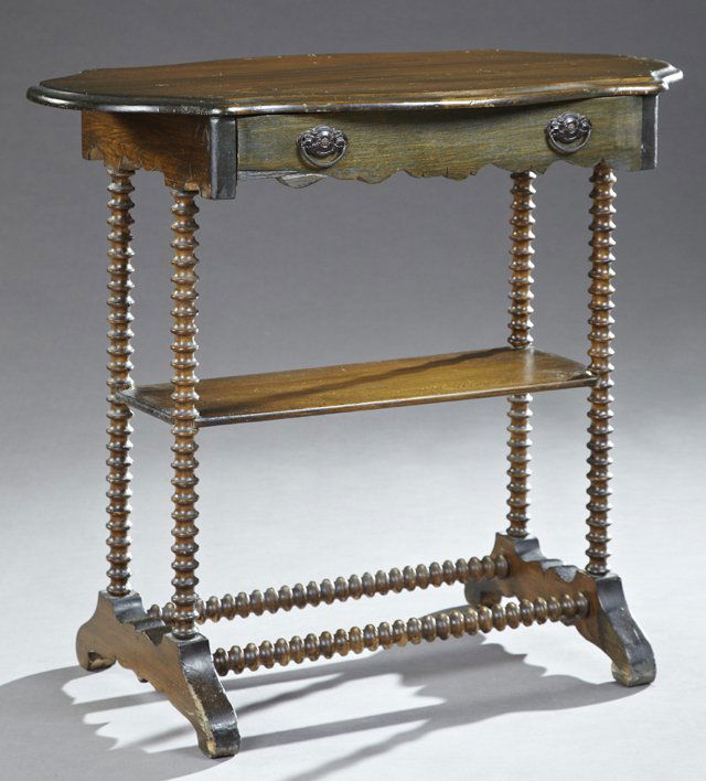 American Carved Beech Two Tier Lamp Table, c. 1900, the (1 of 1)