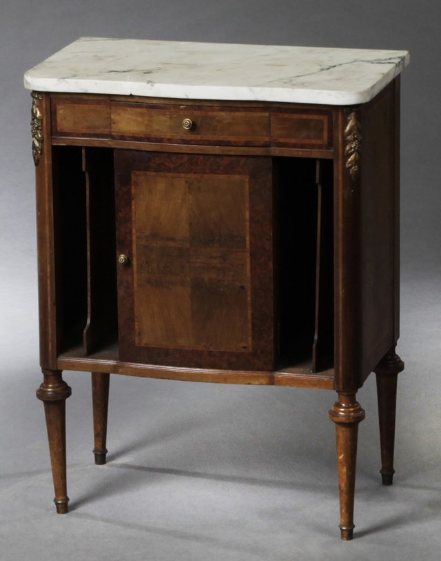 French Louis XVI Style Ormolu Mounted Inlaid Walnut (1 of 1)