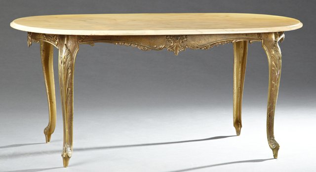French Louis XV Style Gilt Bronze Marble Top Coffee (1 of 1)