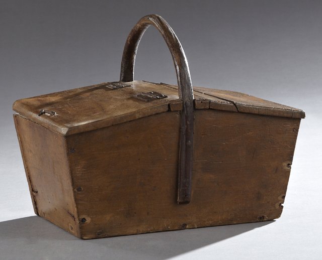 French Provincial Carved Pine Harvest Basket, 19th c., (1 of 1)