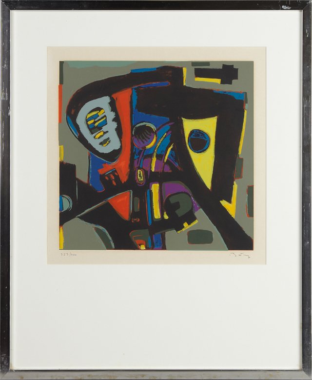 Miklos Batuz (1933- ), "Abstract," 20th c., etching in (1 of 1)