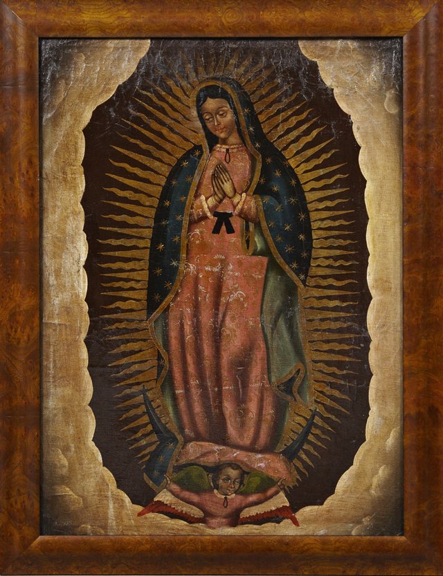 Mexican School, "Our Lady of Guadalupe," 19th c., oil (1 of 1)