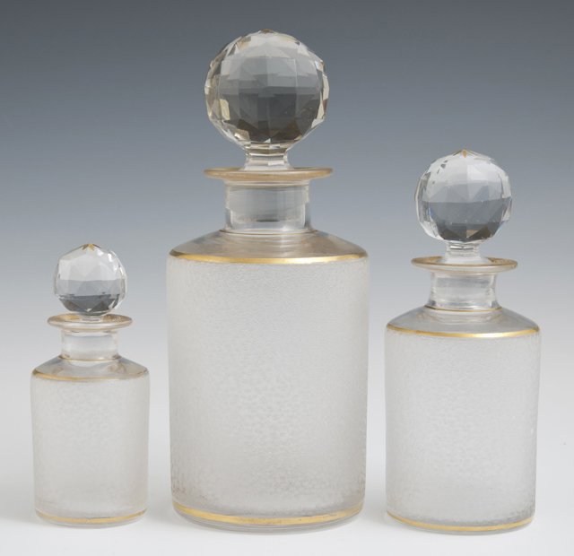 Three French Parcel Gilt Graduated Glass Perfume (1 of 1)