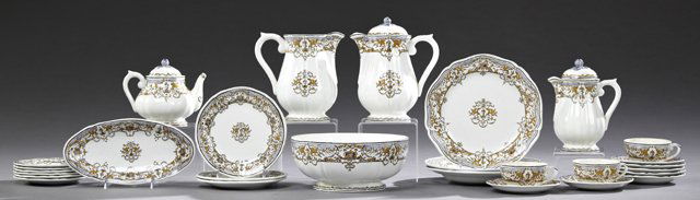 French Twenty-Eight Piece Partial Hand-Painted Ceramic (1 of 1)