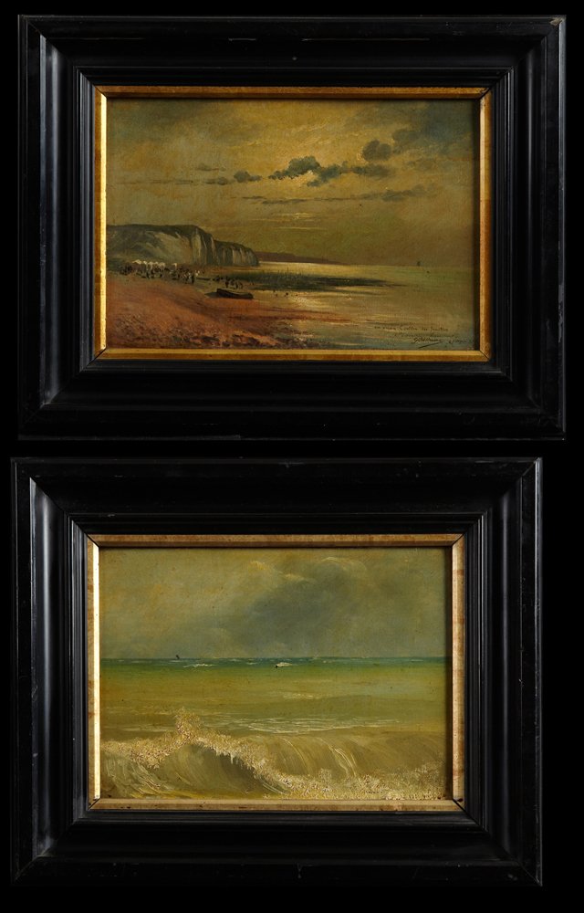 Gaston Bethune (1857- 1897), "Boats off the Coast," and (1 of 3)