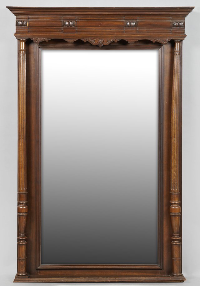 French Henri II Style Carved Walnut Overmantel Mirror, (1 of 1)