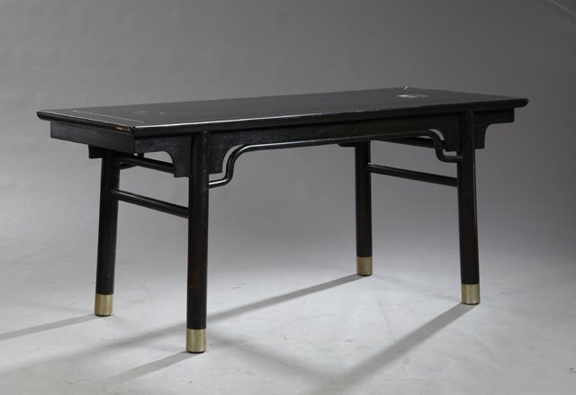Chinese Style Ebonized Console Table, 20th c., with (1 of 10)