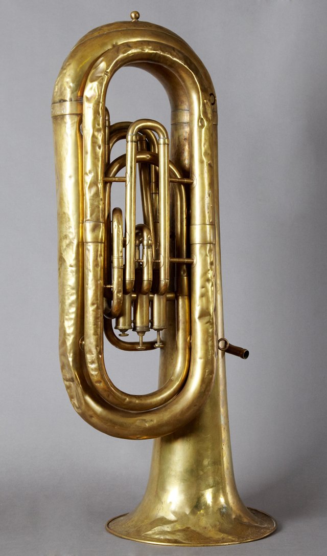 Brass French Horn, early 20th c., H.- 35 1/4 in., W.- (1 of 2)