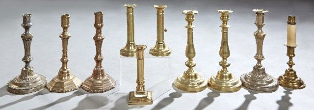 Group of Ten French Candlesticks, 19th and 20th c., (1 of 1)