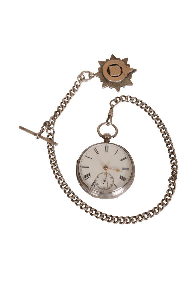 Cricket interest: A Victorian silver open face pocket: Cricket interest: A Victorian silver open face pocket watch, Chester 1876, the white enamel dial with Roman numerals and subsidiary seconds, engraved JOHN BENNETT/ 65 & 64 Cheapside/ LONDON/ Maker to