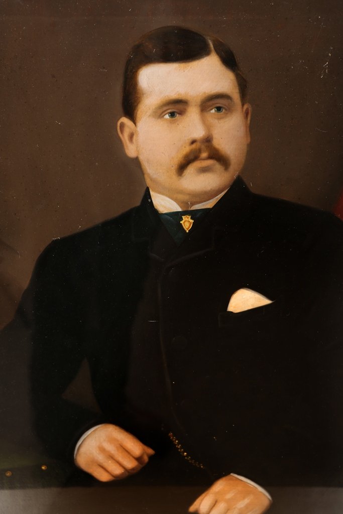 Portrait of Ben Jessop, oil on canvas: Portrait of Ben Jessop, oil on canvas, framed under glass. 52cm by 42cm Note: Ben Jessop, was the founder of Jessop's Fireworks, a company whose roots date back to the mid 19th Century. Sold with the 