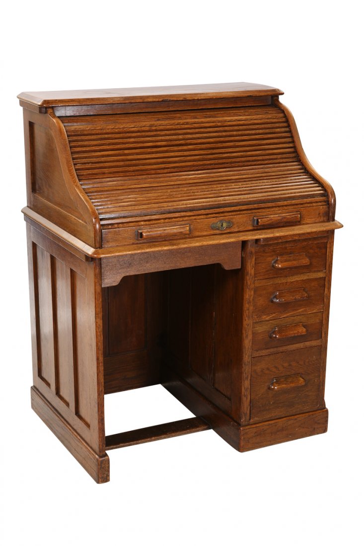 A Small Harris Lebus Oak Roll Top Desk May 12 2015 Thomas
