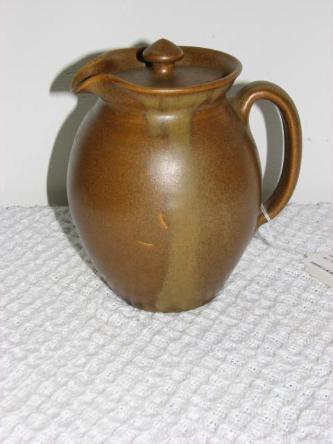 W.J. Gordy Mountain gold glaze pitcher w/lid