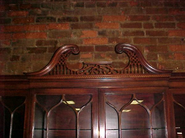 Mahogany 4 door Breakfront bookcase w/desk. - 2