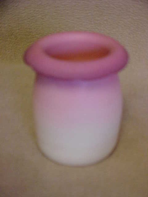 Mt. Washington Burmese toothpick holder 1890's: Mt. Washington Burmese toothpick holder 1890's. Good condition. Measures 2"t x 2"w.