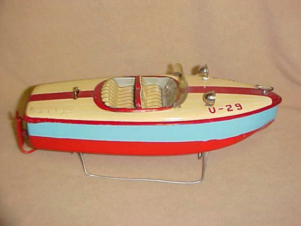 U-29 1960's Japanese tin battery operated boat