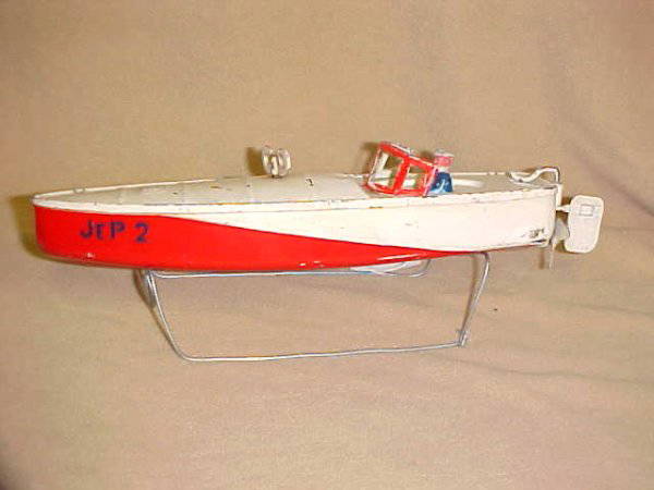 Jep 2 France Wind Up Tin Boat Working. Original