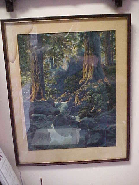 maxfield parrish 1936 print: water stained to the matting 16.3 x 20.3