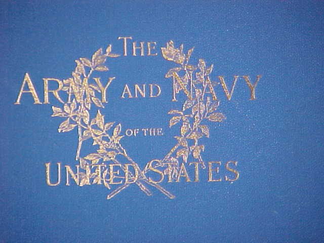2 volume William Walton "The Army & Navy of the US: 2 volume William Walton "The Army & Navy of the USA". Bound in quartered leather w/blue cloth covered boards. Set of books needs front & back covers reattached. Complete books with all pages. Vol I Th