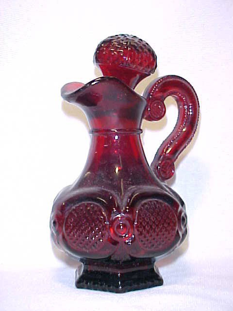 Ruby red Cape Cod cruet pitcher.
