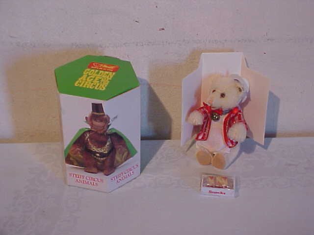 Steiff Circus "Teddy Baby Food Vendor" Bear: Steiff Circus "Teddy Baby Food Vendor" Bear 6 1/2"tall w/ Original Box Good Condition