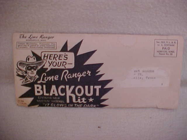 1942 Lone Ranger blackout kit: 1942 Lone Ranger blackout kit