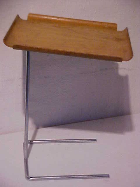 Art deco TV tray Retro Danish modern.: Art deco TV tray. Retro Danish modern. Chrome adjustable base. Measures 18 1/2"H x 15"W x 15"D