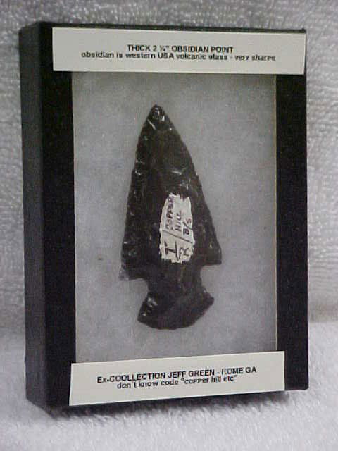 Thick 2 1/4" Obsidian point: Thick 2 1/4" Obsidian point