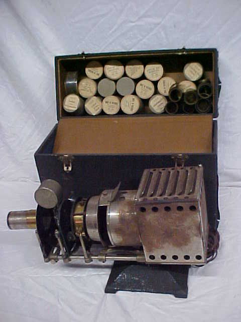 Great National Stereo Opticon film projector and: Great National Stereo Opticon film projector and fim. Comes with case. Measures 10-1/4"H x 4-3/4"W x 17"L