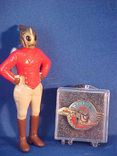 Rocketeer pin and figure: Rocketeer pin and figure. Figure measures 3"H x 1-1/2"W