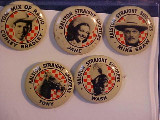 Lot of 5 Ralston straight shooter pins: Lot of 5 Ralston straight shooter pins