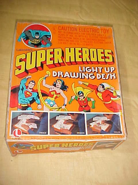 Light up Super hero drawing desk.: Light up Super hero drawing desk.