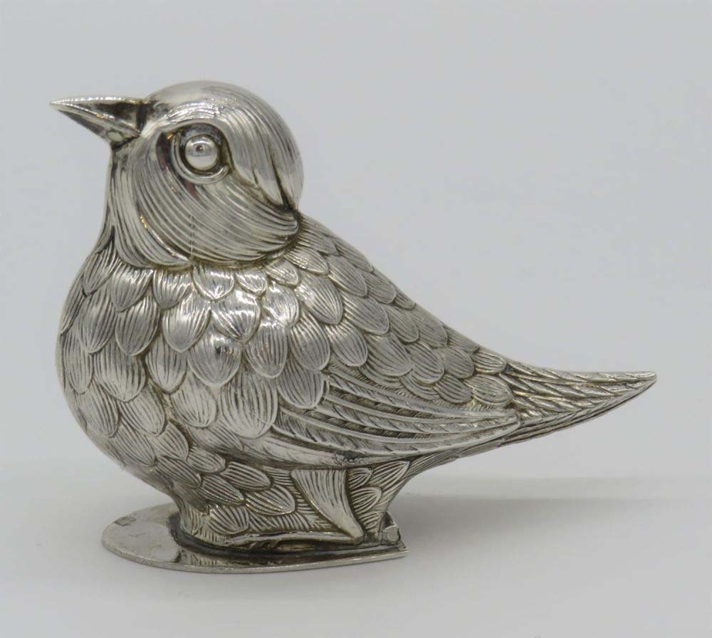 A Solid Silver Bird Shaped Spice Box, Portugal, Early (1 of 4)