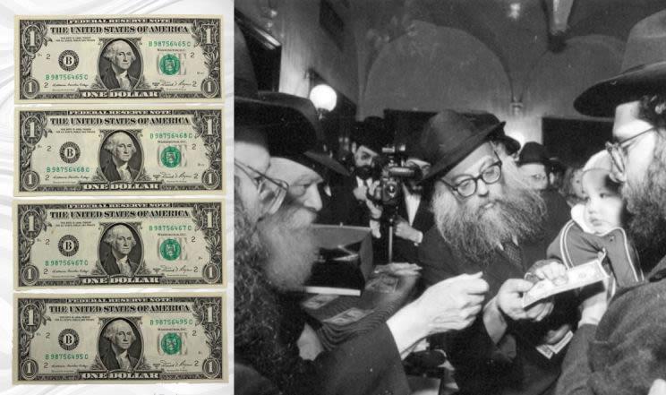 Four Dollars handed out by The Rebbe - CHABAD (1 of 1)