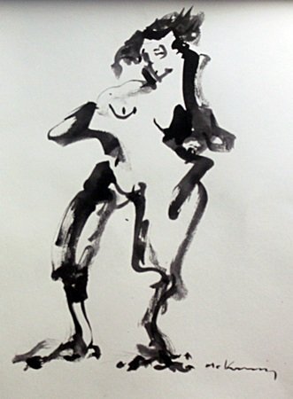 Watercolor on Paper by Willem de Kooning (53H): Watercolor on Paper, Bearing a Signature by the Artist, Size Approx. 15 x 11 In. Willem de Kooning (April 24, 1904 – March 19, 1997) was a Dutch American abstract expressionist artist who was born i