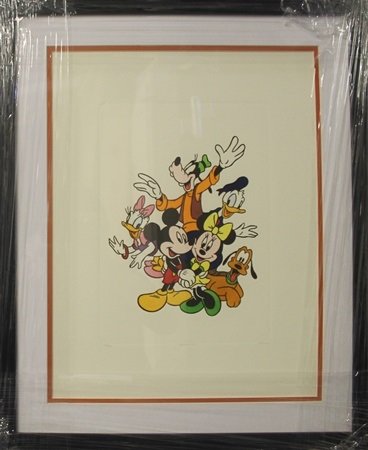 Etching "Mickey Mouse and Friends" By Disney (381A): Etching "Mickey Mouse and Friends" By Disney; , size approx. 23 x 19 in.