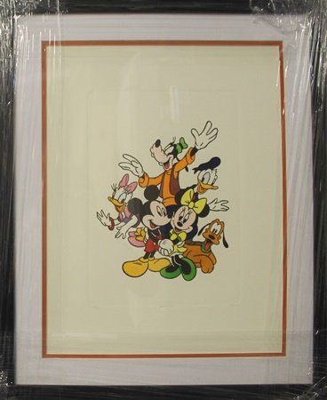 Etching "Mickey Mouse and Friends" By Disney (381A): Etching "Mickey Mouse and Friends" By Disney; , size approx. 23 x 19 in.