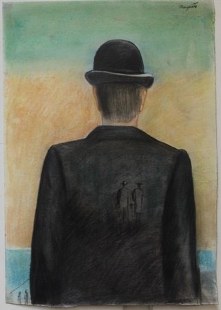 Pastel Painting on Paper by Rene Magritte: Hand Signed, Pastel Painting on Paper, Size Approx. 20" x 14" in.