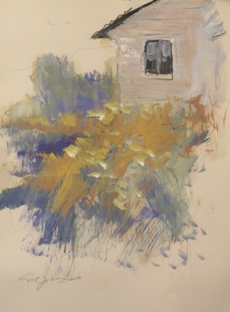 Original Watercolor on Paper "Bedroom Window" by: Original Watercolor on Paper "Bedroom Window" by Michael Schofield; signed, size approx. 15 x 11 1/2 in. Michael Schofield was born in Orlando, Florida, in 1947. His talent as a silk screen mechanic a