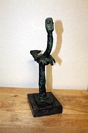 BRONZE SCULPTURE AFTER PICASSO (121T): BRONZE SCULPTURE AFTER PICASSO, APPROX SIZE BASE: 4.5"X4", 13" TALL. In our opinion a work from the artist’s model, originating in his circle and cast during his lifetime or shortly thereafter. Base