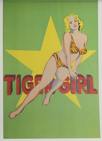 Lithograph "Tiger Girl" After Mel Ramos (191A): Lithograph "Tiger Girl" After Mel Ramos; size approx. 16 1/2 x 11 1/2 in.