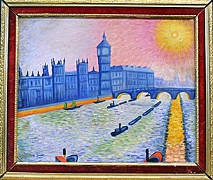 Oil Painting on Canvas by Andre Derain: Framed, Oil Painting on Canvas, Hand Signed by the artist, Size Approx.
