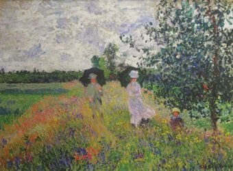 Promenade, Near Argenteuil - Claude Monet: Lithograph After Claude Monet; , plate signed, size approx. 17 x 22 in. Oscar-Claude Monet (14 November 1840 – 5 December 1926) was a founder of French Impressionist painting, and the most con