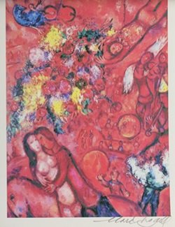 Lithograph - Marc Chagall: Lithograph After Marc Chagall; pencil signed, size approx. 11 x 8 1/2 in. Marc Zakharovich Chagall (July 6th 1887 – March 28th 1985) The quintessential Jewish artist of the twentieth century Marc Ch
