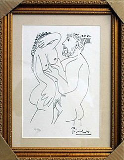 Lithograph "8.10.64" by Pablo Picasso: Lithograph "8.10.64" by Pablo Picasso, Limited Edition, Plate Signed, Size Approx. 19 x 15 In.