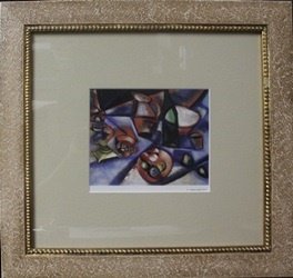 "Nature Morte, 1911" after Marc Chagall: Framed, Lithograph out of the book after Marc Chagall, Approximately 16" x 17" in.