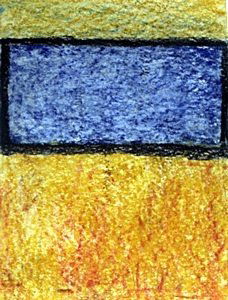 Yellow Blue - One of a Kind Pastel - Mark Rothko: One of a Kind, Pastel Drawing on Paper, Unsigned, Approximate Size: 19 x 13 1/2 Inches