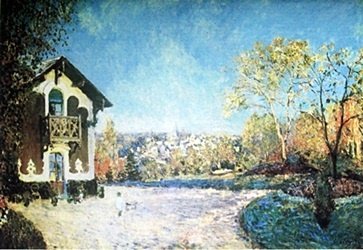Lithograph - View of Marley-Le-Roi - Alfred Sisley: Lithograph View of Marley-Le-Roi After Alfred Sisley; , signed, size approx. 8 1/2 x 11 in. Alfred Sisley (30 October 1839 – 29 January 1899) was an Impressionist landscape painter who was born and 