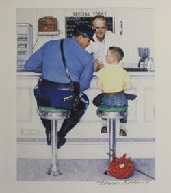 Lithograph The Runaway - Norman Rockwell: Lithograph The Runaway After Norman Rockwell; double signed, size approx. 14 x 11 in. Norman Percevel Rockwell AKA: Norman Rockwell (02/03/1978 - 11/08/1978) Was born in Brooklyn, New York. Occupation