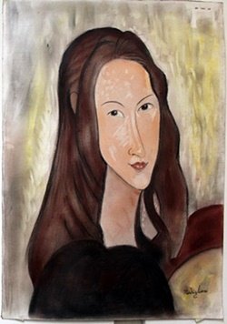Pastel Painting on Paper by Amedeo Modigliani: Hand Signed, Pastel Painting on Paper, Size Approx. 20" x 14" in.